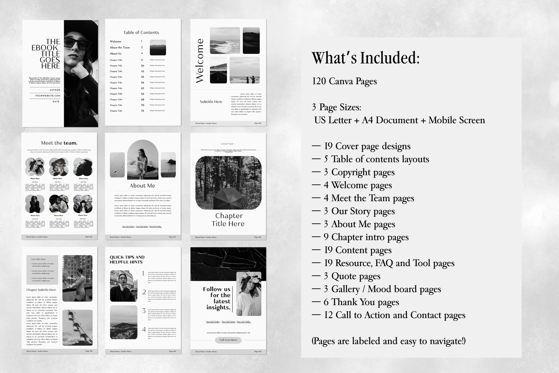 Eunoia | eBook Canva Template | 3 Sizes